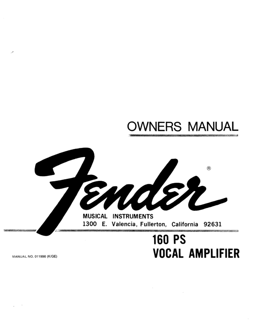 Fender 160 PS User manual Fender 160 PS User manual