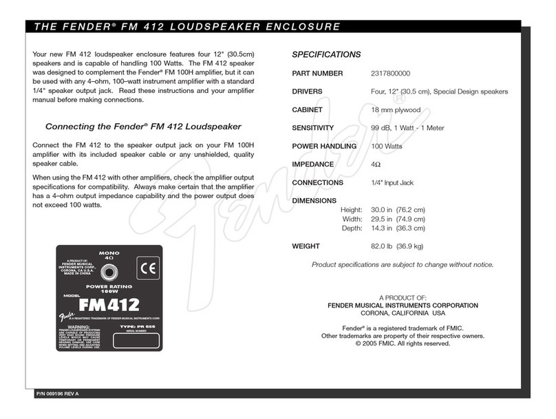 Fender FM 412SL GUITAR SPEAKER ENCLOSURE Product specifications Fender FM 412SL GUITAR SPEAKER ENCLOSURE Product specifications