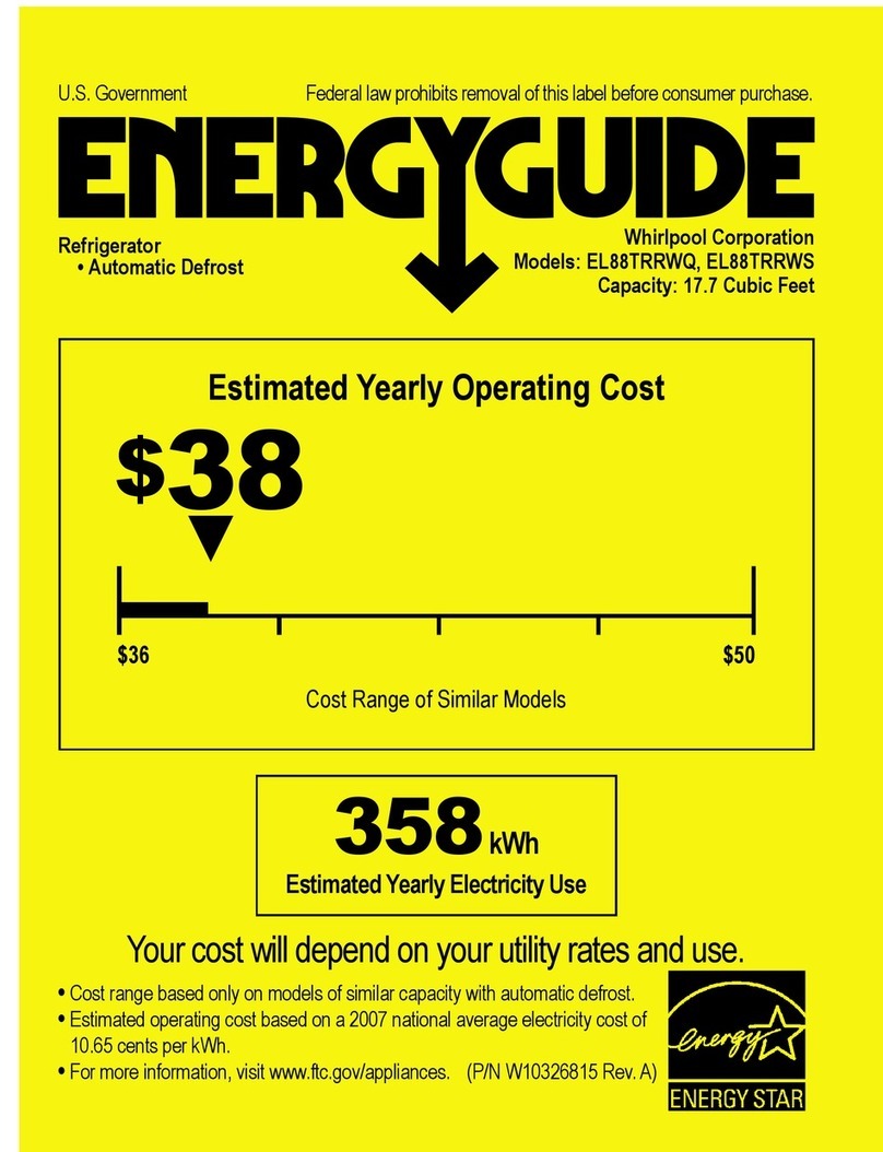 Whirlpool SideKicks EL88TRRWQ Energy guide