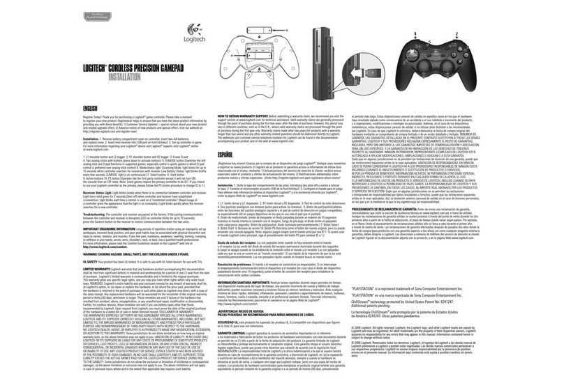 Logitech 940000018 - Cordless Precision Controller Game... User manual
