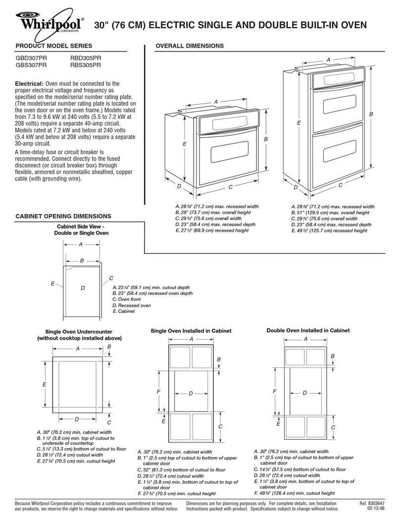 Whirlpool GBS307PRSS Dimensions