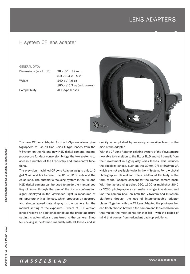 Hasselblad CF LENS ADAPTER datasheet