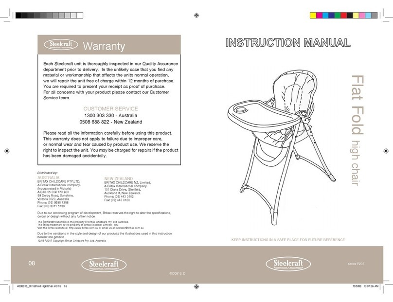 Steelcraft FLAT FOLD HIGH CHAIR manual
