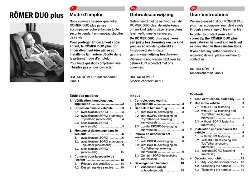 Britax DUO PLUS -  2 User instructions