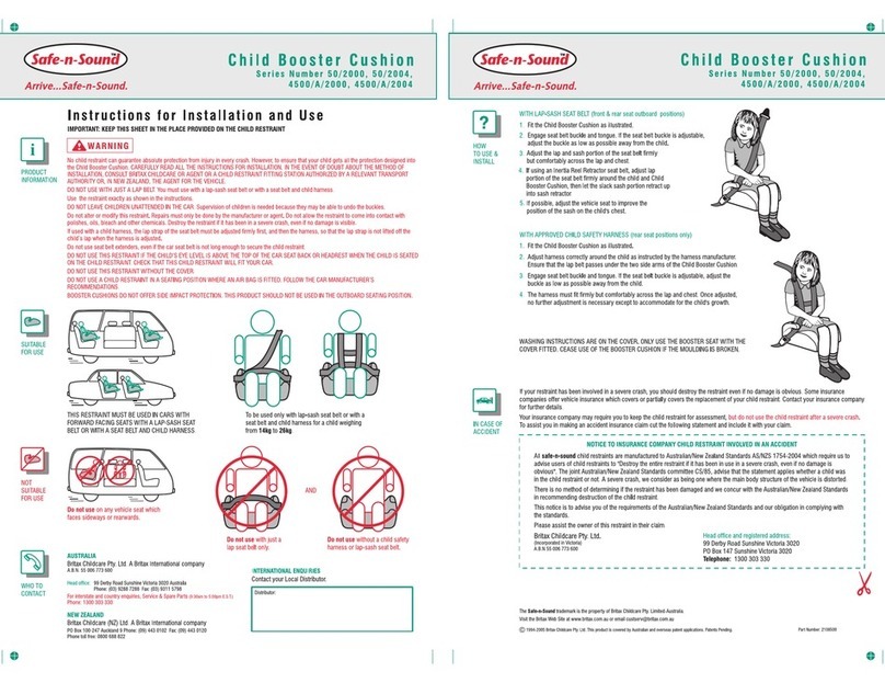 Britax CHILD BOOSTER CUSHION User manual