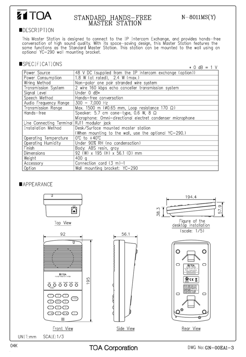 Toa N-8011MS User manual