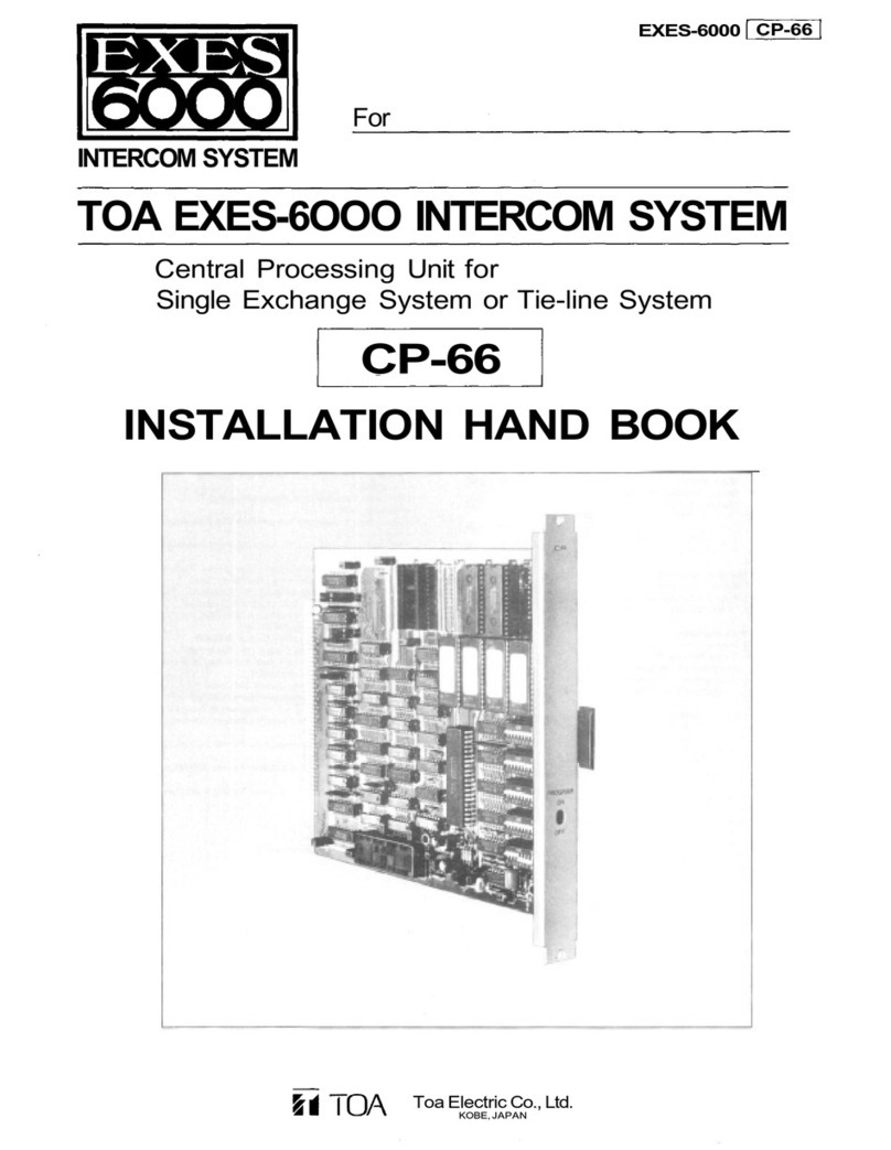 Toa CP-66 Installation handbook