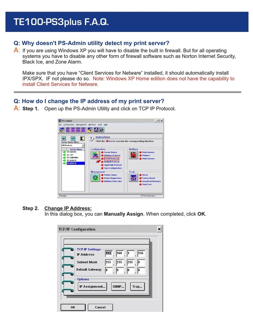 TRENDnet TE100-PS3plus Instruction Manual