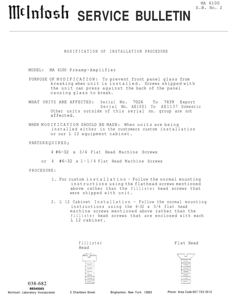 McIntosh MA6100 - SERVICE MANUAL C Reference manual