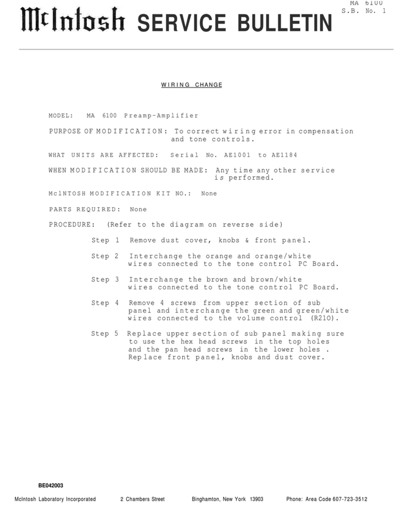 McIntosh MA6100 B Reference manual McIntosh MA6100 B Reference manual