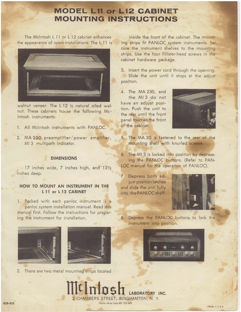 McIntosh L11 CABINET - MOUTING instructions