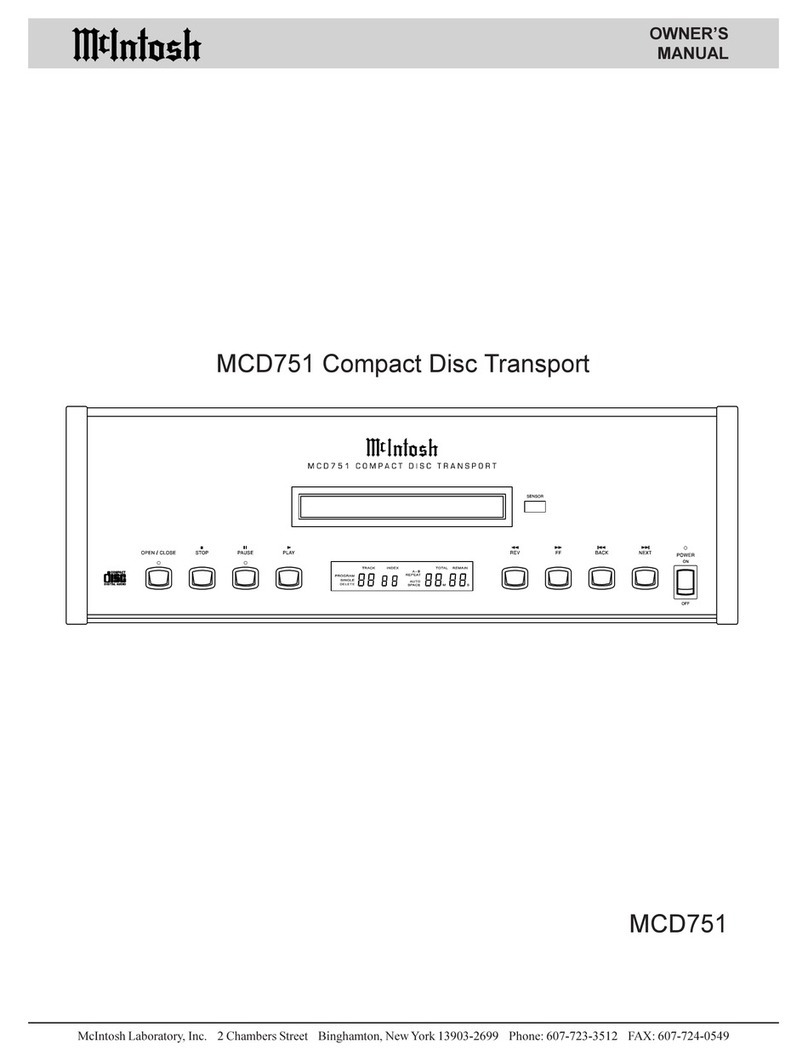 McIntosh D751 User manual