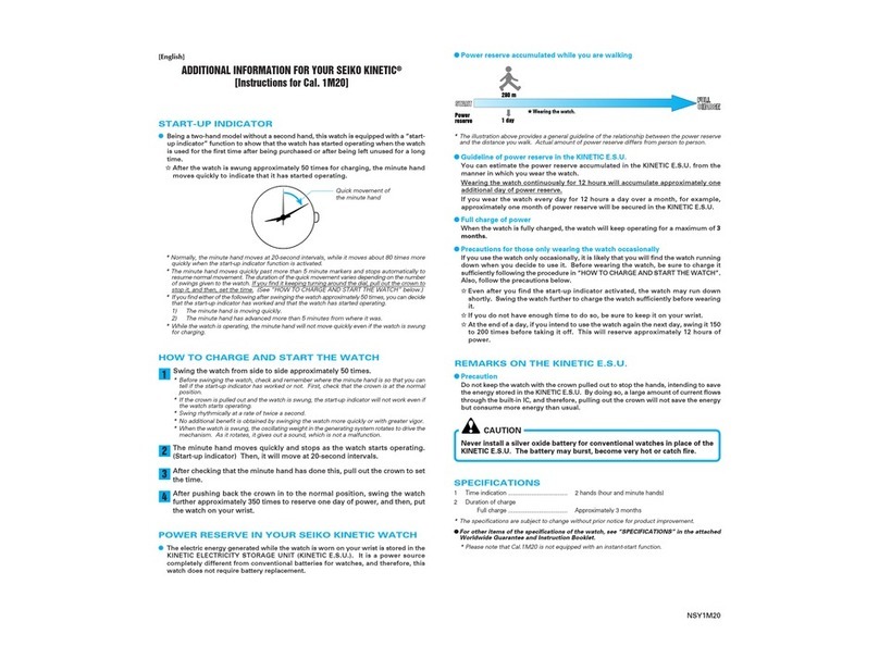 Seiko KINETIC 1M20 Additional information
