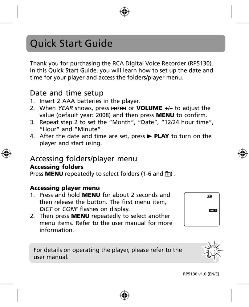 RCA RP5130 quick start guide