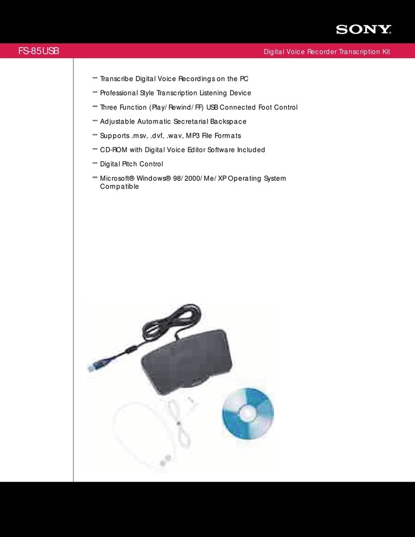 Sony FS-85USB - Foot Control Unit User manual Sony FS-85USB - Foot Control Unit User manual