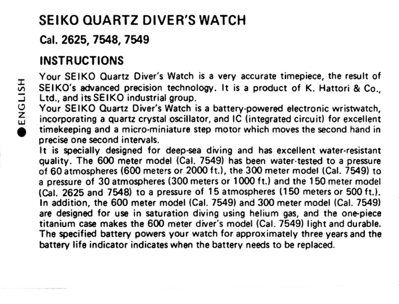 Seiko 2625 User manual Seiko 2625 User manual