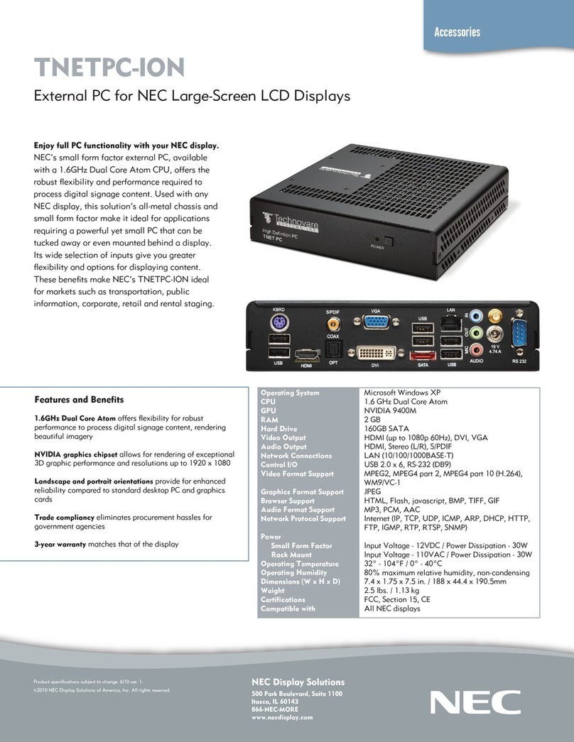 NEC P401-TMX4D User manual