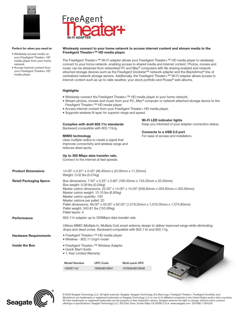Seagate ST905004CEA2E1-RK - FreeAgent Theater+ - Digital Multimedia... specification