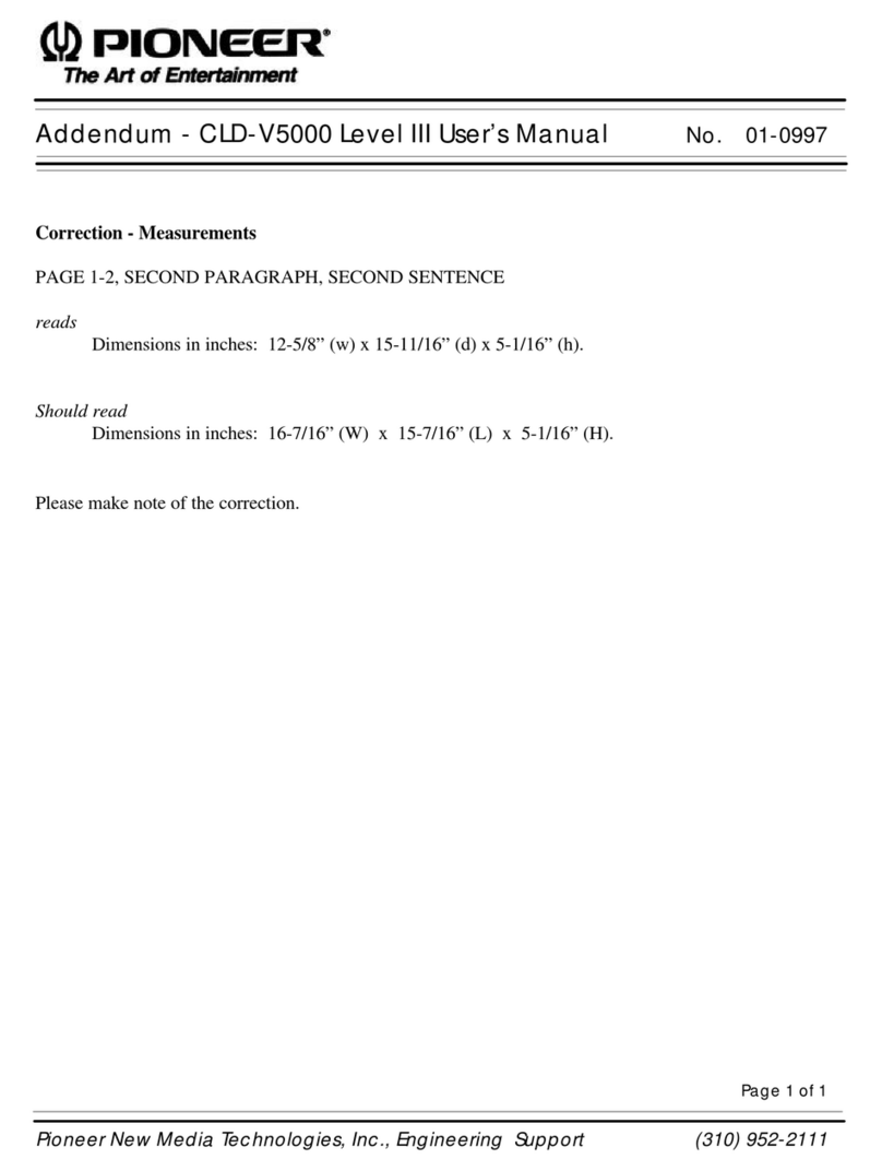 Pioneer CLD-V5000 Installation and operating instructions