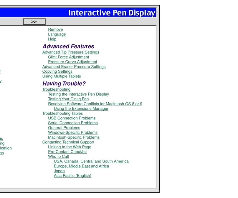 Wacom CINTIQ - HELP User manual