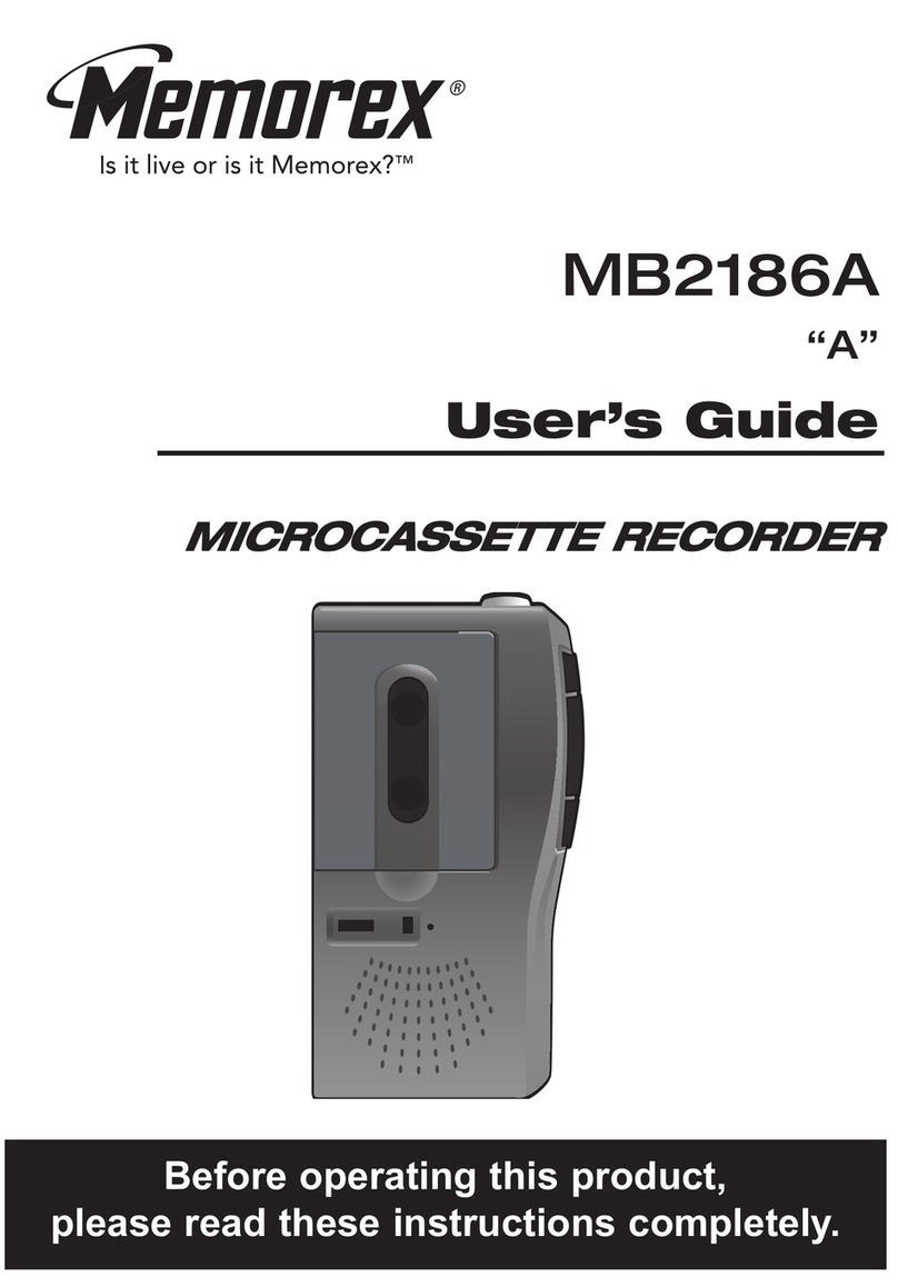 Memorex MB2186A - MB Microcassette Dictaphone user guide