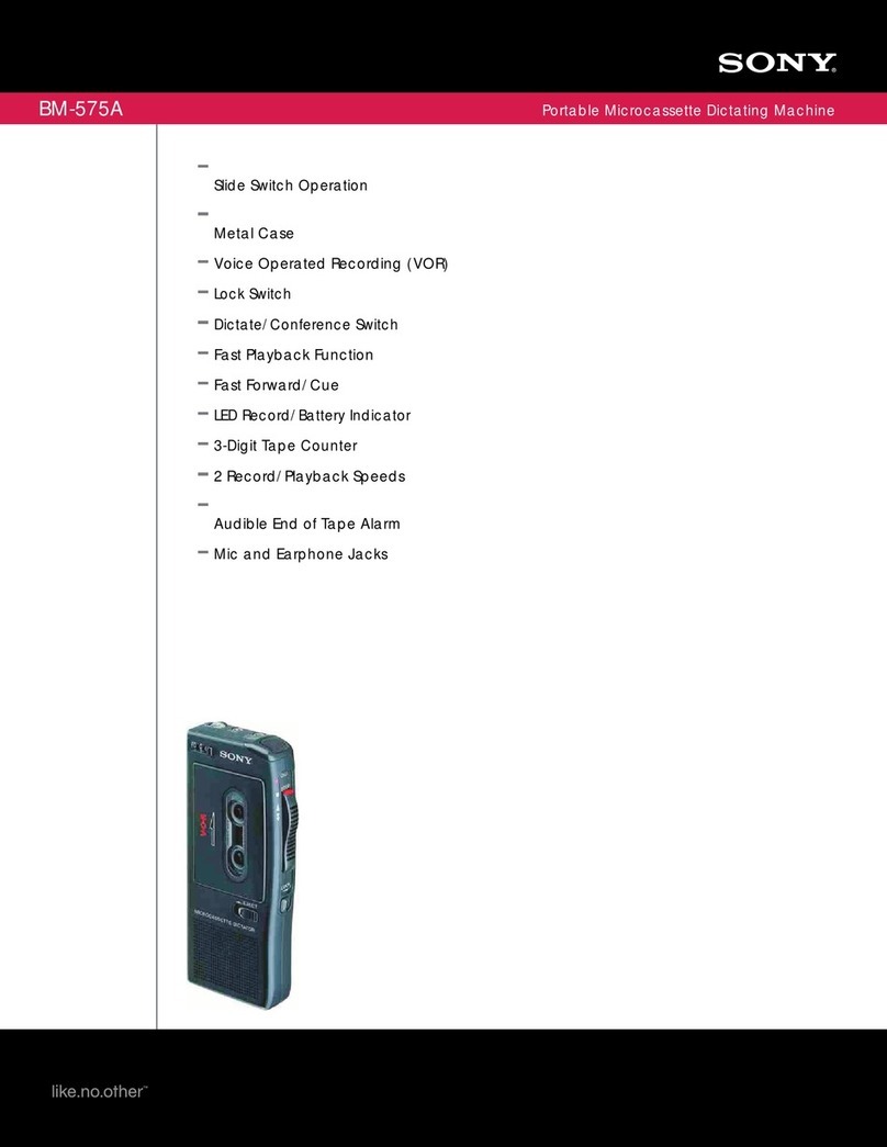 Sony BM-575A - Portable Microcassette Dictating... User manual