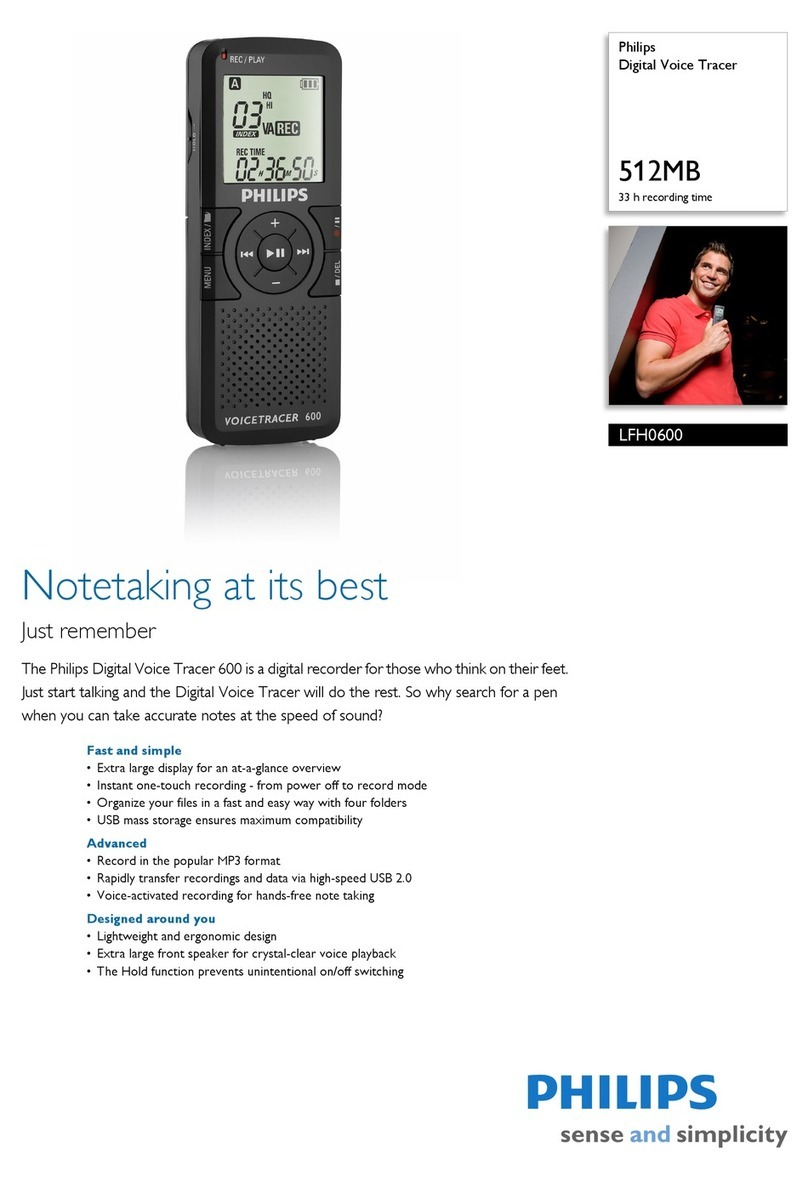 Philips LFH0600 - Digital Voice Tracer 600 512 MB... User manual Philips LFH0600 - Digital Voice Tracer 600 512 MB... User manual