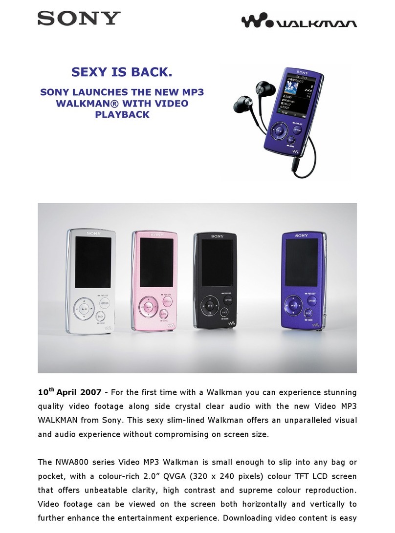 Sony NWA808B User manual