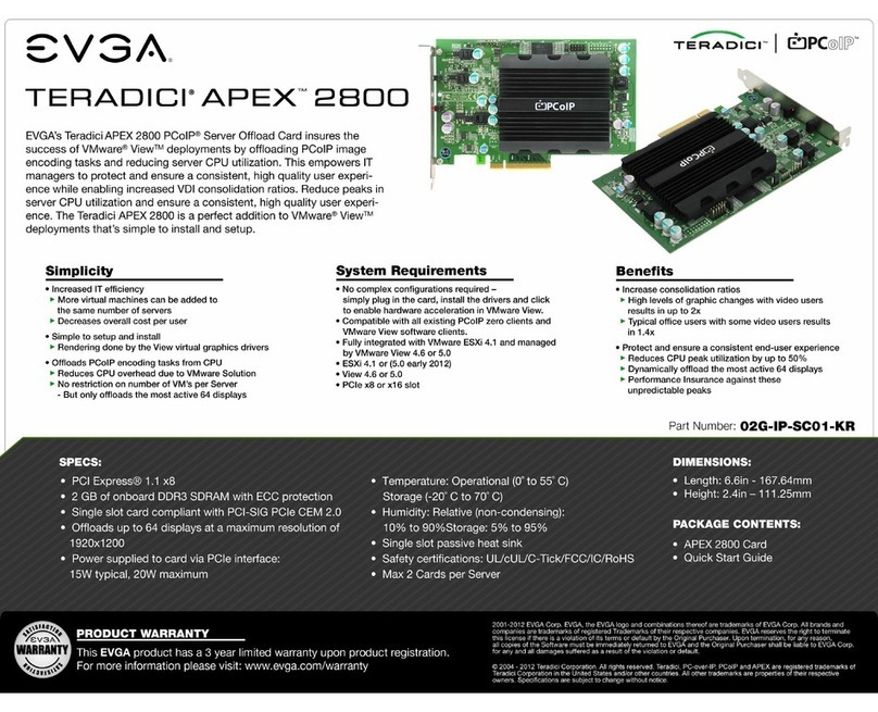 EVGA Teradici APEX 2800 Server Offload card by Specifications