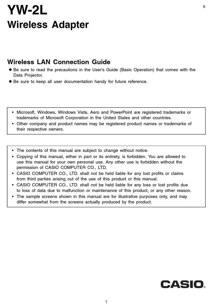 Casio YW-2L - Wireless LAN For Projector Connecting guide Casio YW-2L - Wireless LAN For Projector Connecting guide