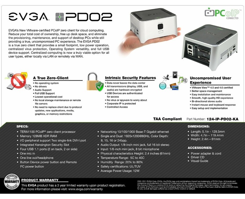 EVGA PD02 PCoIP Zero Client TAA Compliant specification
