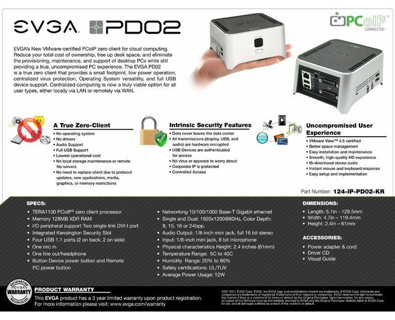 EVGA PD02 PCoIP Zero Client User manual