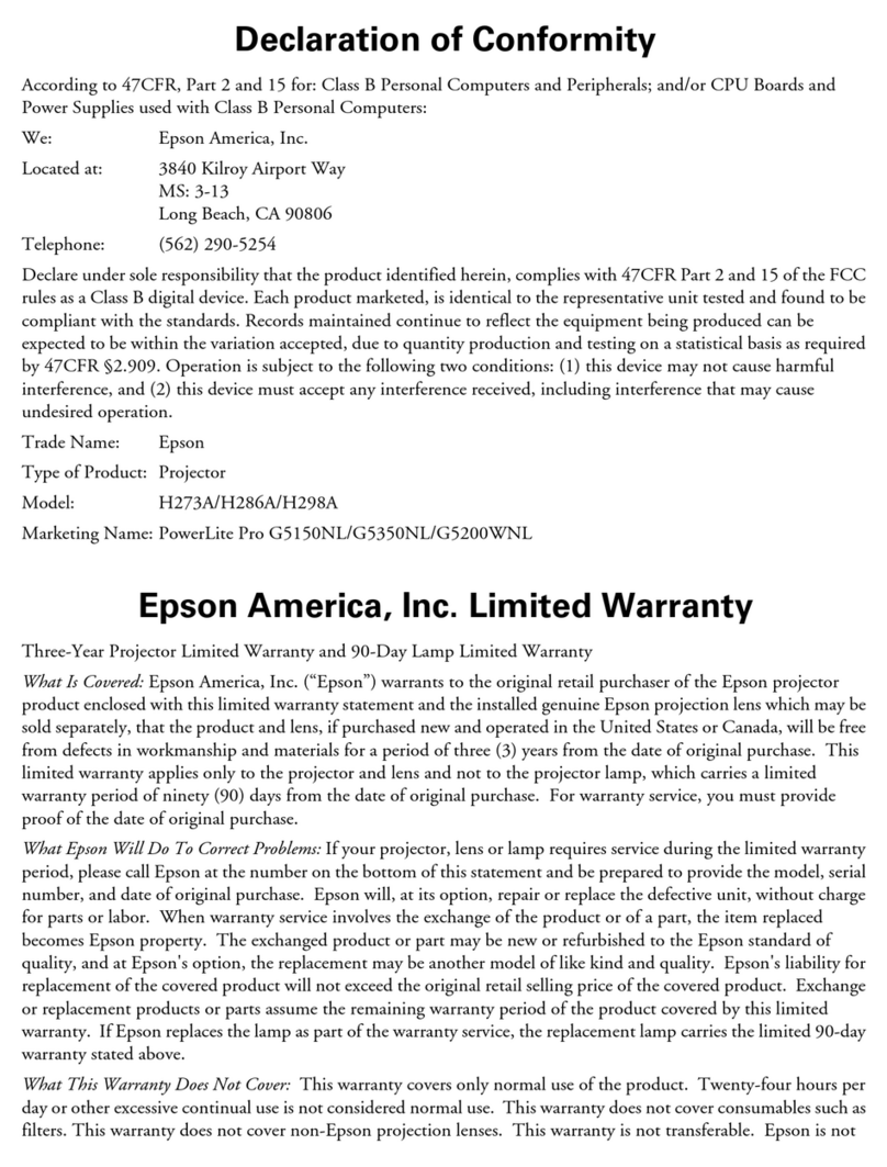 Epson G5150 - Wireless Lan Module 802.11A/B/G Reference guide