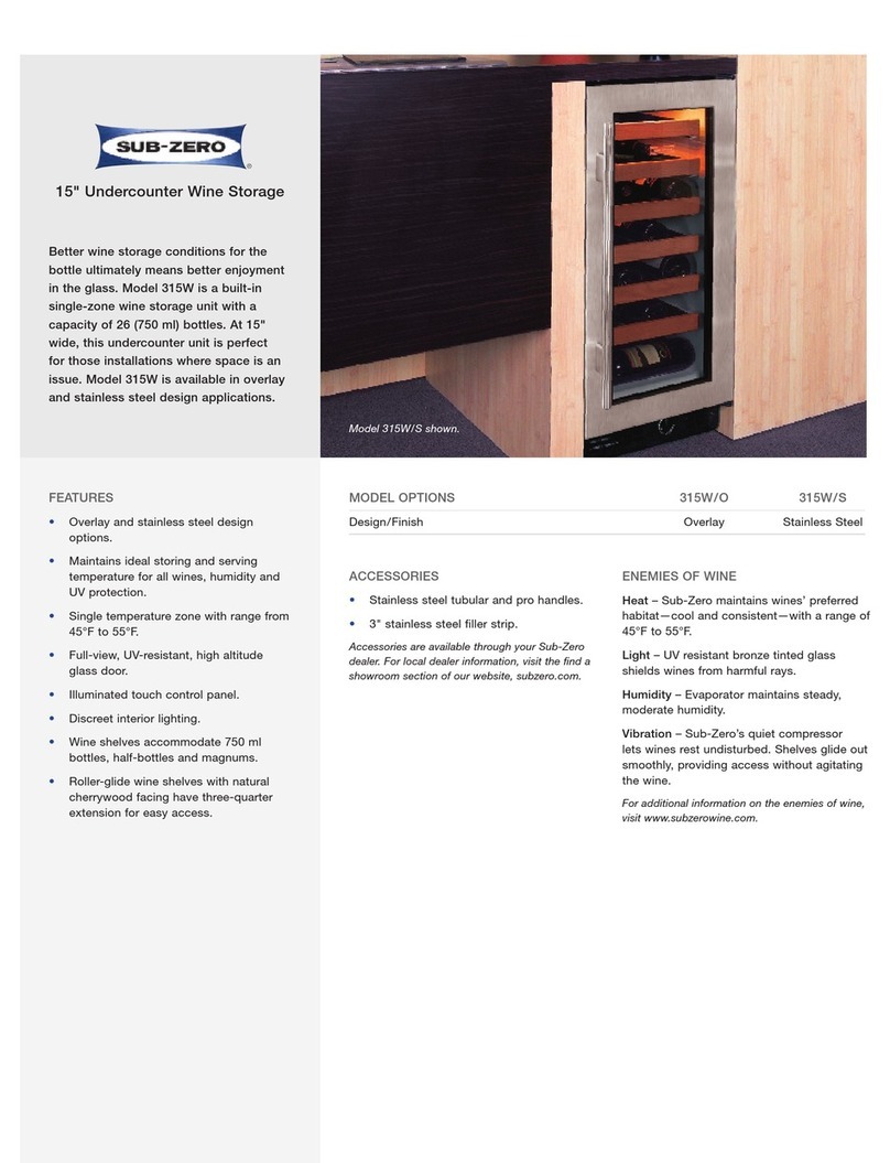 Sub-Zero 315W User manual