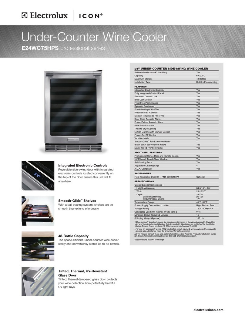 Electrolux E24WC75HPS - Icon - Professional Series 48 Bottle Wine... User manual