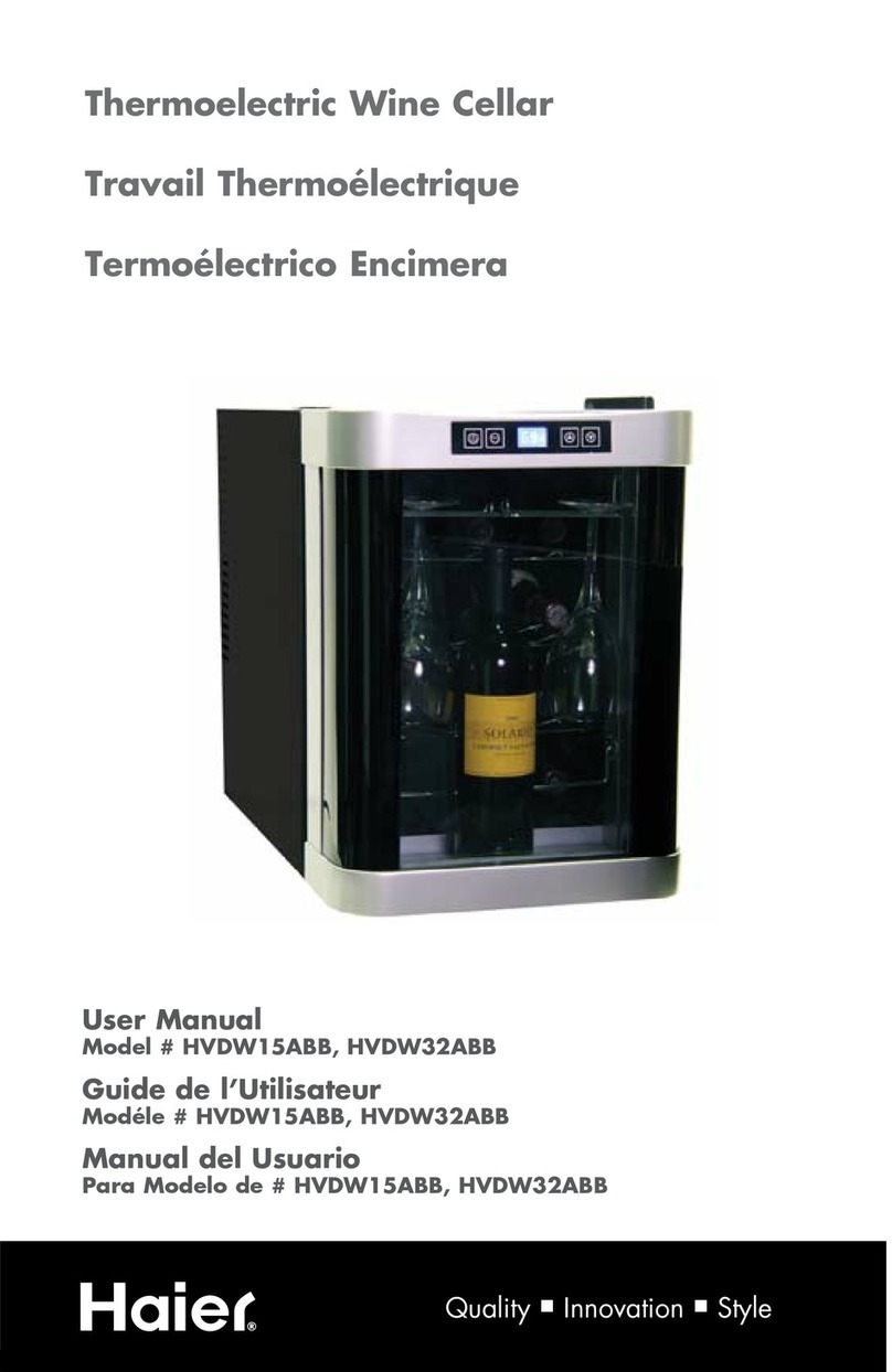 Haier HVDW15ABB - 15 Bottle Display Window Wine... User manual