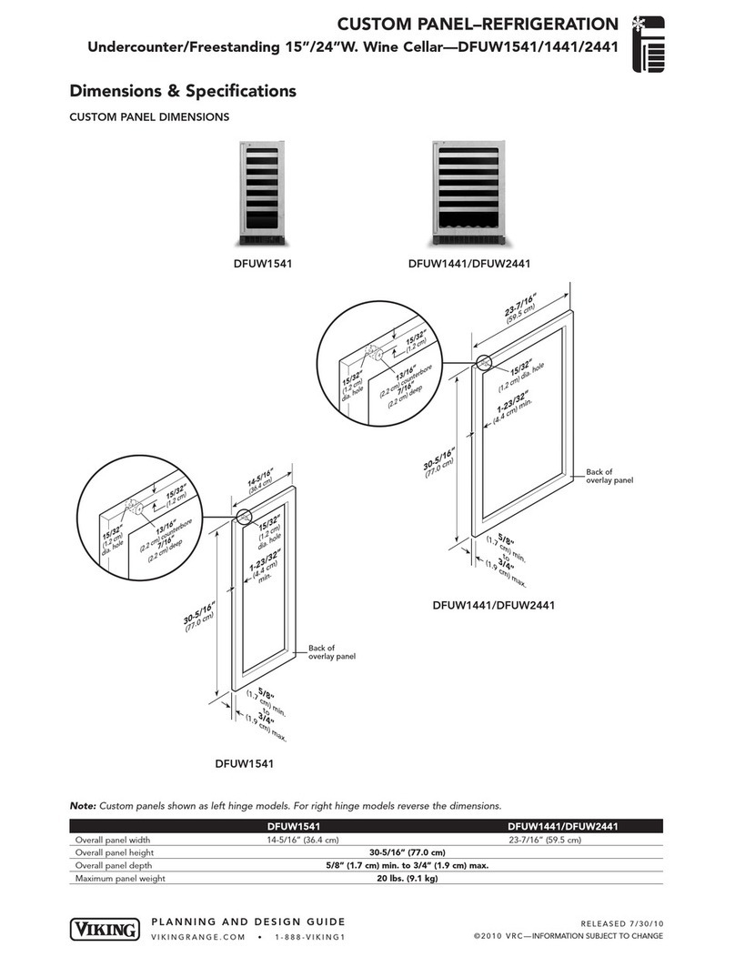 Viking DFUW1541 Dimensions and specifications