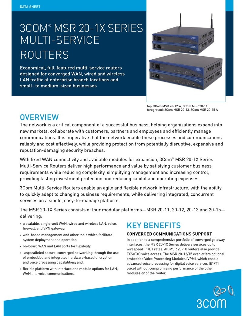 3Com 0235A393 - MSR 20-15 A W Multi-Service Router... User manual