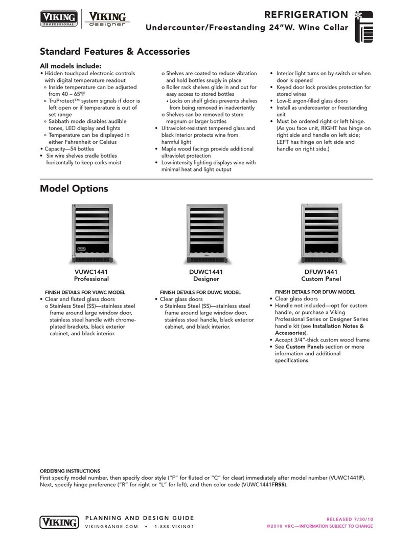 Viking Designer DFUW1441CR Dimensions and installation information