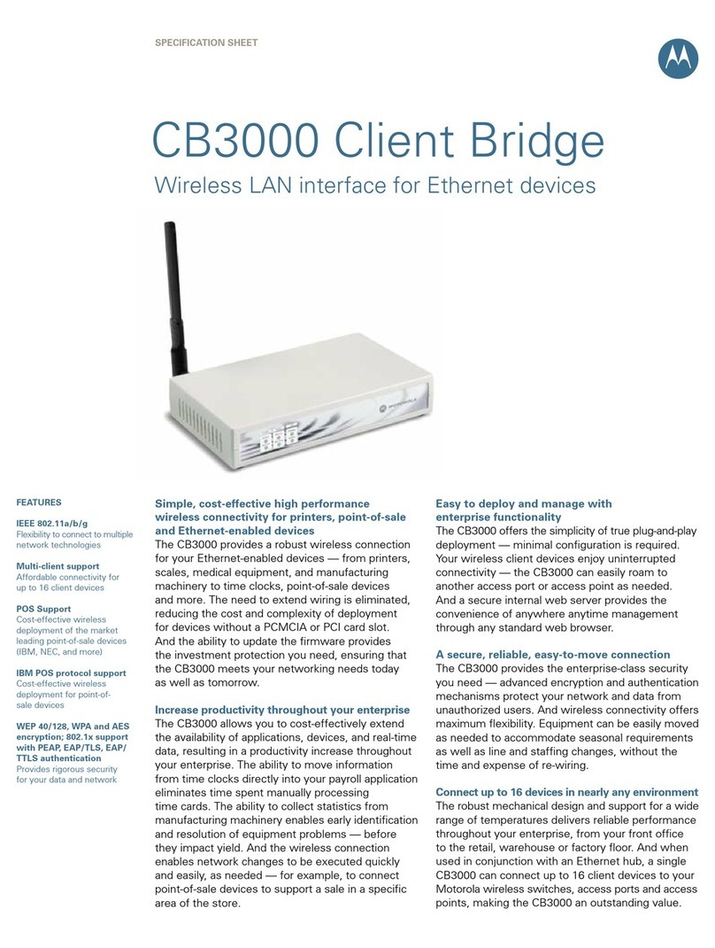Motorola CB3000 - Client Bridge - Wireless Access... Specification sheet