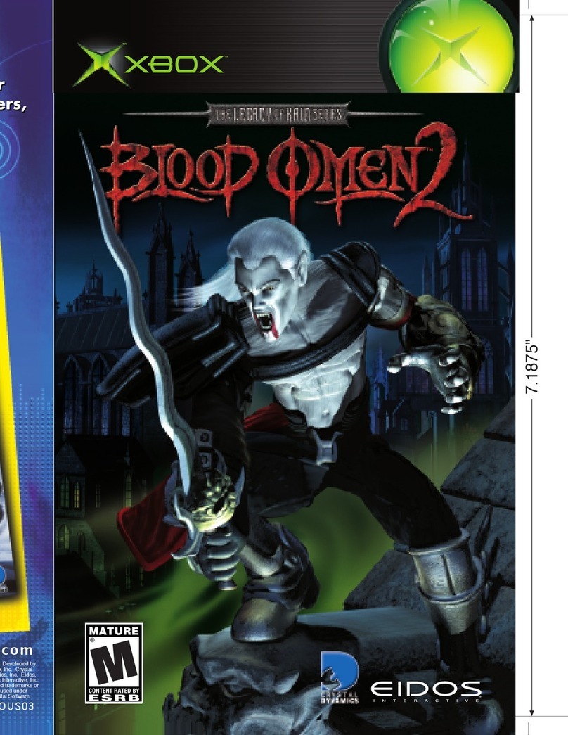 GAMES MICROSOFT XBOX BLOOD OMEN 2 User manual