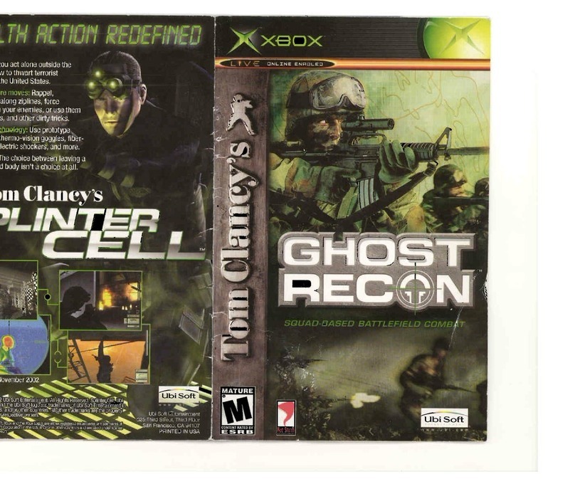 Ubi Soft GHOST RECON-SQUAD-BASED BATTLEFIELD COMBAT User manual Ubi Soft GHOST RECON-SQUAD-BASED BATTLEFIELD COMBAT User manual