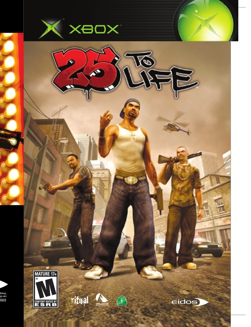 GAMES MICROSOFT XBOX 25 TO LIFE User manual