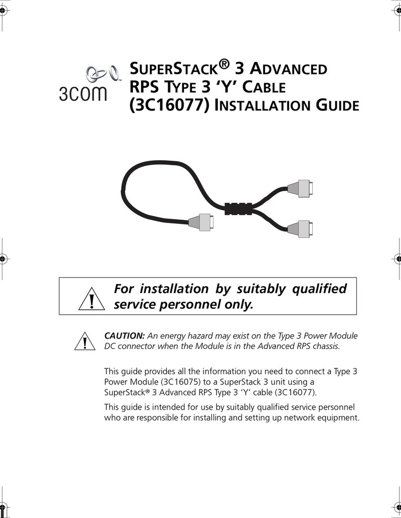 3Com SSII ADVANCED RPS Y CABLE TYPE 3 installation guide