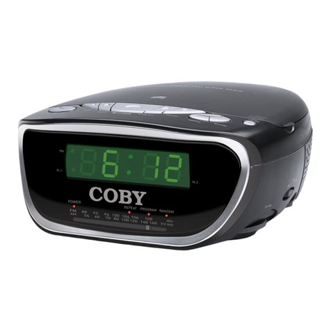 Coby CDRA147 - Digital AM/FM Dual Alarm Clock Radio/CD... User manual