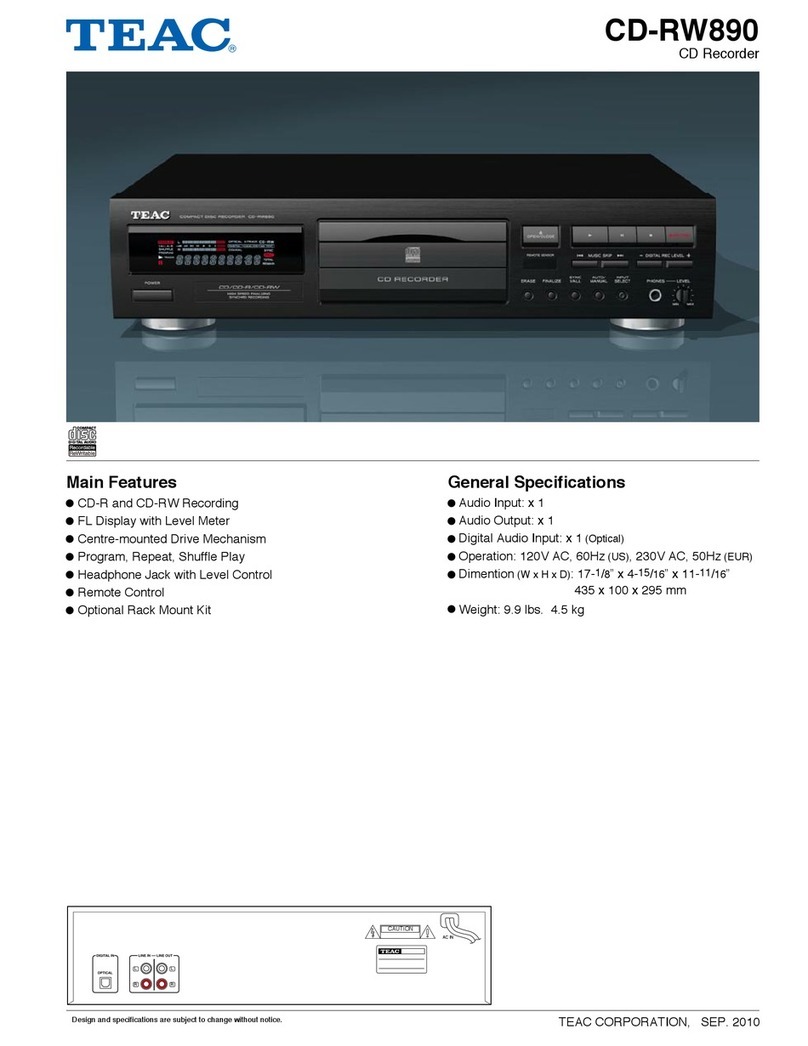 Teac CD-RW890 Specifications
