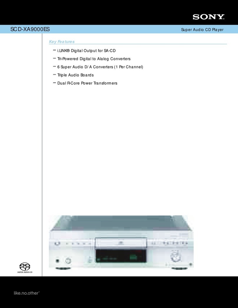 Sony SCD-XA9000ES - Es Super Audio Cd Player Specifications