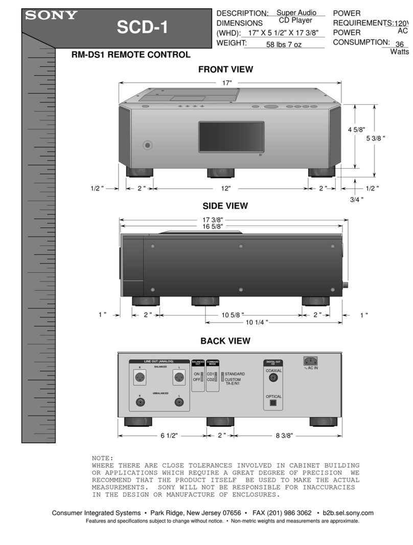 Sony SCD-1 - Super Audio Cd Player Dimensions