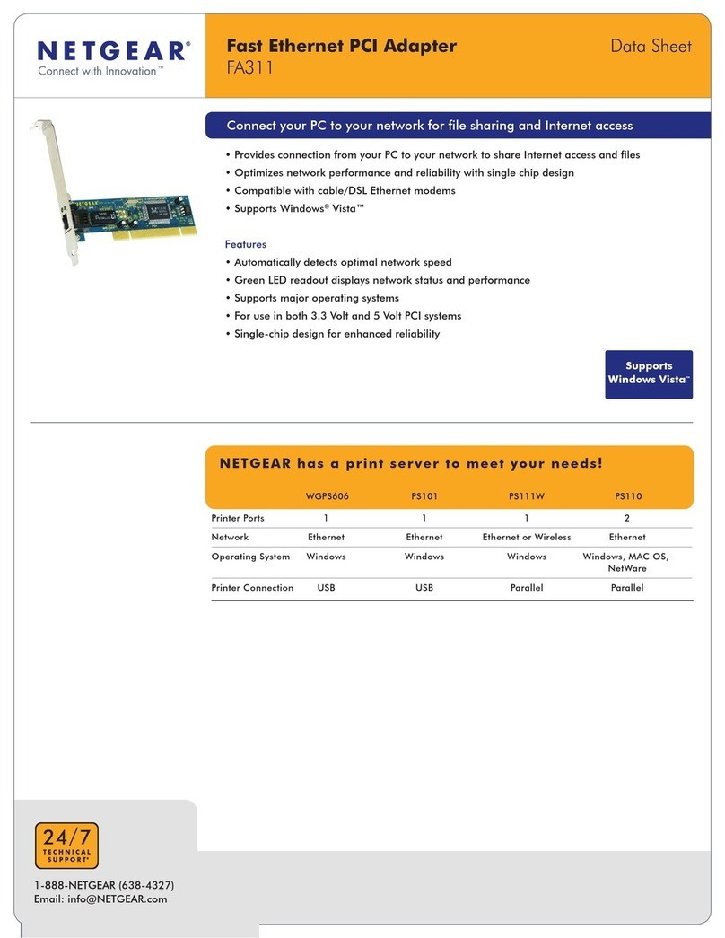 NETGEAR FA311 - 10/100Mbps PCI Ethernet Interface... datasheet NETGEAR FA311 - 10/100Mbps PCI Ethernet Interface... datasheet