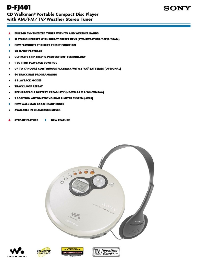 Sony D-FJ401 - Discman User manual